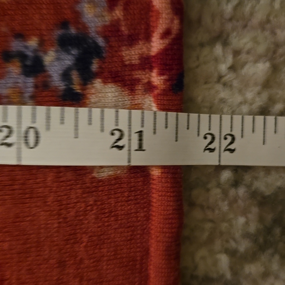 EUC Wms Garnet Hill Merino Wool Red Floral Sweater Size Medium - Picture 9 of 9